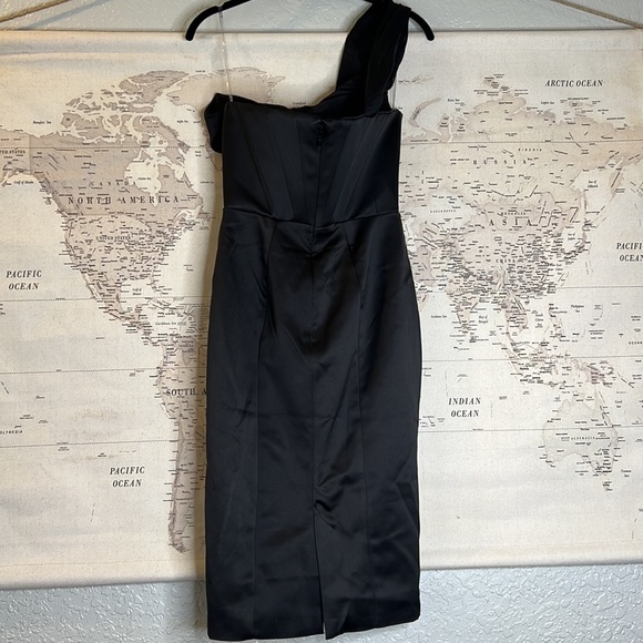 HOUSE OF CB 'Raphaella' Black Stretch Satin Corset Dress NWOT - Picture 12 of 13